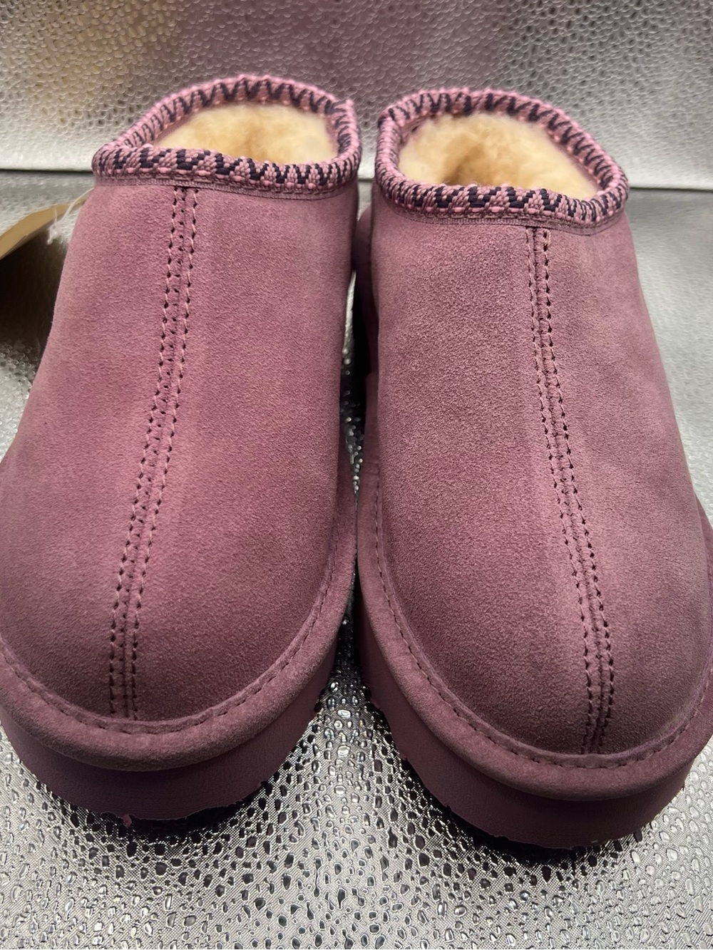 BearPaw Women's Suede Mule Slippers - Plum